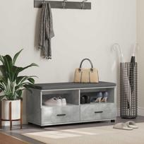 Koridoriaus suolas su pagalve Betono Pilka 100 x 38 x 46 cm