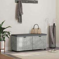 Koridoriaus suolas su pagalve Betono Pilka 100 x 38 x 46 cm
