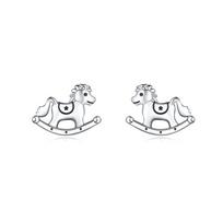 Barbie earrings [Original design] Cute wooden horse earrings, elegant and high-end original debut, ins style love confession exquisite ZJYES-YS-162 sidabras