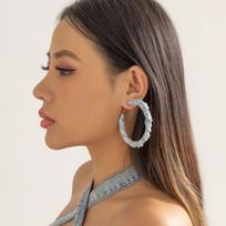 Exaggerated Big Heart/Stars/Square/Triangle Earrings for Women Trendy Ladies Large Denim Geometry Hoop Earrings Fashion Jewelry