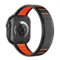 For Apple Watch 10/11/Ultra/SE curved double-color side-detachable stainless steel watch strap 42/44//45/46/49&38/40/41mm ryškiai rožinė