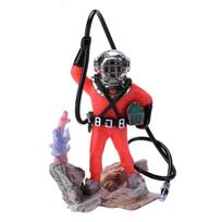 Underwater Animation Landscape Diver Treasure Hunt Man Pneumatic Aquarium Decor raudona