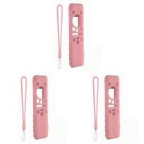 3Pcs Remote Control Cover for TV BN59-01432A 01432B Anti-Slip Protective Cover with Lanyard for Samsung 8K Neo QLED HDR Smart TV rožinė