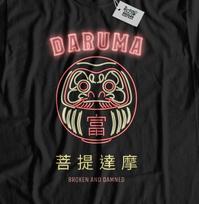 Unisex Daruma T-shirt Tops Tees Unisex Japanese Dharma Doll & Good Luck Japan Gifts 2XL