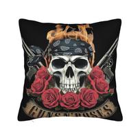 Rock Music Band G-Guns N Roses Pillowcase Printing Fabric Cushion Cover Decor Throw Pillow Case Cover Home Zippered 45*45Cm Peach skin 18*18(CM)-1Pcs