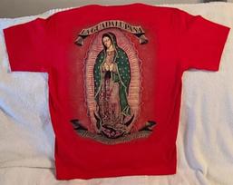 GUADALUPE VIRGIN MARY ROSE LA GUADALUPANA MADRE DE LAS AMERICAS T-shirt Tops Tees Unisex RED S
