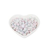 ABS imitacijos perlų spalvingi karoliukai NO HOLE DIY plastikiniai akrilo karoliukai papuošalams gaminti 8mm 50pcs šviesiai žalios spalvos/šviesiai rausvos spalvos