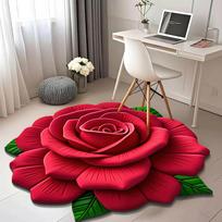 Namas svetainė namas 3D trimatis grindų kilimėlis gėlė grindų kilimėlis krištolinis aksomas kilimas apvalus bijūno žiedlapio formos kilimėlis Diameter 60cm balta