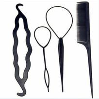 Moterų mergaičių „Topsy Tail Hair“ pinti įrankis arklio uodegos formavimo įrankis plaukų apvyniojimui 4pcs