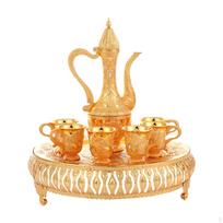 6-Cup Tea Set with Tray And Wine Decanter for Home Events auksas