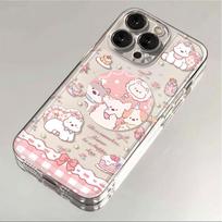 Pink Cute Animal Dog Case for iPhone 16/15/14/13/12/11/XS/XR/8p/7p Huawei Pura 70