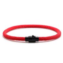 Naujiena Vyriškas Apyrankės Virvutė Minimalistinė Mikro Magnetinė Apyrankė Homme Atitinkantis Laidas Partnerio Festivalio Aksesuarai Pulseras Hombre 19.5cm(7.5inch) raudona