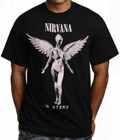 Nirvana In Utero Rock Band Black T Shirt XL