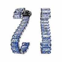 Swarovski Matrix įklotas dizainas, ruteniu padengti cirkonio auskarai, vienodas stilius vyrams ir moterims, mėlyni 5705780 mėlyna