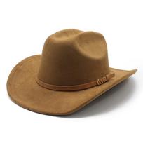 Western Cowboy Hat With Wide Brim Sun Protection For Adults In Suede Material ruda
