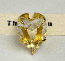 Retro Design Heart-shaped Large Crystal Opening Ring Women's Luxury