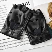 Ladys Driving Show Pole Dance Mittens Girl Five Finger PU Leather Gloves for Women Men Gothic Lolita Cosplay Party Gloves 2 juoda