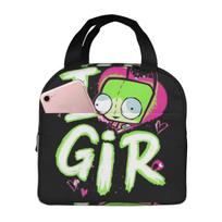 Invader Zim Valentine's Day I Love GIR Insulated Lunch Bag for Women Office Cooler Thermal Food Box Tote Lunch Boxes One Size