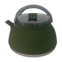 1.5L Silicone Kettle with Handle Portable Camping Kettle Stainless Steel Bottom Collapsible Water Boiler for Hiking Backpacking