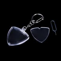 NEW Guitarists Storage Guitar Pick Collection Box Clear Holder Keyring Bag Heart Shaped Picks Size Case Musical Accessories