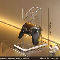 Clear Acrylic Game Controller & Headphone Stand 2/3-Tier Universal Gaming Organizer  Desktop Organizer Display universal Holder