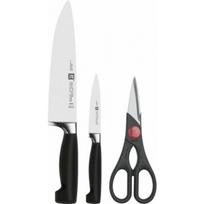 Zwilling Rinkinys peilių ZWILLING Vier Sterne 35055-000-0 (Žirklės, daržovių ir vaisių lupimo peilis, virėjo peilis) | 35055-000-0 | 4009839185076