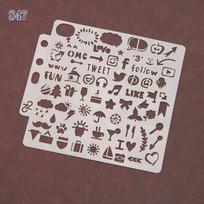 1 vnt. Trafaretai White Album Crafts PET plastikas 14,1*13cm Reljefiniai trafaretai Tapybai Scrapbookingui Tapybos trafaretas Rankų darbo S47