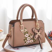 Fashion Brand Women Embroidery Solid Color Shopper Totes Large Capacity Handbag Ladies Luxury Design Shoulder Crossbody Bag 23x12x17cm