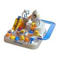 1 Set Spaceship Car Race Track Toy with 5 Mini Cars Toddlers Boys Girls Educational Space Adventure Small Car Rail Playset 1 Set