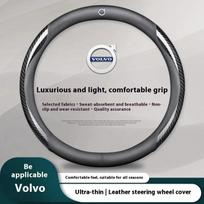 For Volvo XC40 XC60 XC70 XC90 C30 C70 S40 S60 S80 S90 V40 V50 V60 V70 Carbon fiber Leather Car Steering Wheel Cover Accessories anglies pluošto juodos spalvos