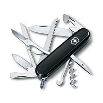 VICTORINOX Huntsman Black Swiss Army Emergency Preparedness Tool for and with Scissors and a Compact and Equipped with 10 Tools Knife,
