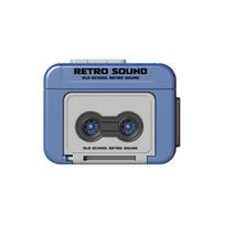Retro mini įrašymo muzikos dėžutė pakabukas raktų pakabukas žaislas su dvigubu graviruotu 19-ojo amžiaus stiliaus kilpos atkūrimo 3 dainų nešiojamasis įrašymo įrenginys mėlyna