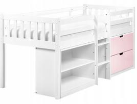 Beliani Lovos antresolė medinė SUSVILLE 90 x 200 cm Pink | 553506 Bel | 4255664887566