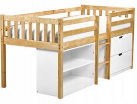 Beliani Lovos antresolė medinė SUSVILLE 90 x 200 cm Light brown | 553487 Bel | 4255664887559