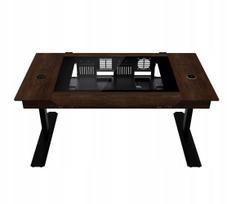 Korpusas Lian Li DK07 Wood Edition stalinis korpusas dvigubai sistemai, tinkantis 2x E-ATX, aukštis reguliuojamas - walnut | G99.DK07X-WD.10EU | 4718466022943