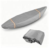 Kayak Cover with Reflective Strips Universal Canoe Cover Easy to Use Protects Kayak At Beach Or Garden Grey 5.5m