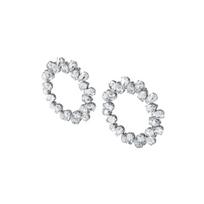 Swarovski Millenia Pierced Earrings Ring Cut, White, Rhodium Plated 5608814 balta
