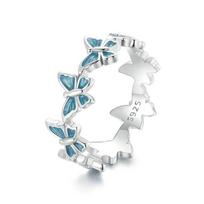 Barbie ring [Original design] Blue butterfly, elegant and high-end original debut, ins style love confession exquisite gift box #lucky ZJYJZ-YS-080 mėlyna