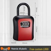 Wall-Mounted Key Lock Box for Temporary Sites with Peephole - No Drill Installation