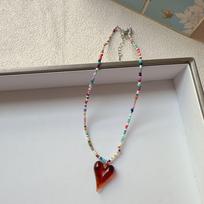 Dopamine Colorful Love Heart Beads Necklace for Women Girls Trendy Charm Resin Long Pendant Necklace Summer Daily Wear Jewelry 40cm