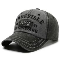 Washed 100% Cotton 6-Panel Embroidered NYS Letters Distressed Color-Block Luxury Canvas Adjustable Metal Buckle Baseball Cap Adjustable