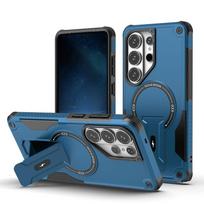 Magnetic Folding Bracket Case For Samsung Galaxy S26 S25 S24 Ultra Plus S25FE A56 A36 A26 A16 A17 A07 A06 A55 A35 A25 A15 Cover Galaxy S26 mėlyna