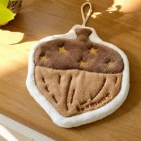 Cute Hazelnuts Pumpkin Shape Super Water-Absorbing Soft Hand Towel For Bathroom Kitchen Washing Hands Cloth Convenient Hanging