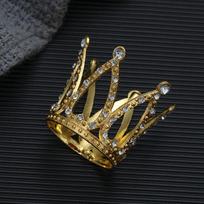 Metalinė Mini Karūna Torto Viršus Mielas Širdies Kristalas Cirkonio Tiara Romantiška „Pasidaryk Pats“ Torto Dekoracija Gimtadienio Šventės Dovanos auksas
