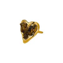 Stainless Steel Heart-shaped Stone Ring Light Luxury Irregular Bohemian Ring Vintage Crystal Rhinestone Opening Ring Women Men ruda