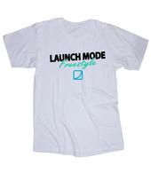 LAUNCH MODE Freestyle white T-shirt Tops Tees Unisex BMX Surfing Skateboarding Wakeboarding Ride 2XL