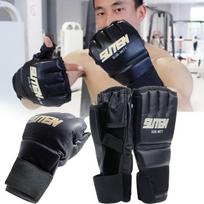 Muay Thai Treniruočių Puspirštinės Smūgiavimo Maišui, Sparingui, Bokso Pirštinės, Fitnesas, Vėsios (Spalva: Juoda)