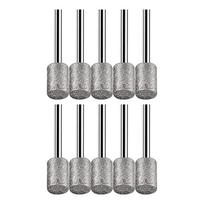 10 vienetų deimantinis šlifavimo antgalis, 8 mm galvutė, 3 mm kotas, rotaciniam įrankiui, patvarus, abrazyvinis šlifavimas ant stiklo, keramikos, lydinio