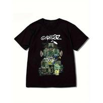 Graphic Gorillaz Tee Comfy Stretchy Short Sleeve T-Shirt for Summer Casual Daily Fashion Trendy Women's Clothing S juoda