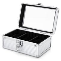 October 1st Watch Holds 3 Aluminum Watch for Transport and Interior Use Case, Watches, Box, Men's Storage, Shockproof, (Silver) sidabras
